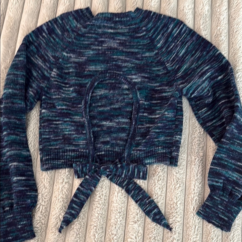 Fashion Nova Multicolor Knit Sweater with Tie Detail - Picture 9 of 9